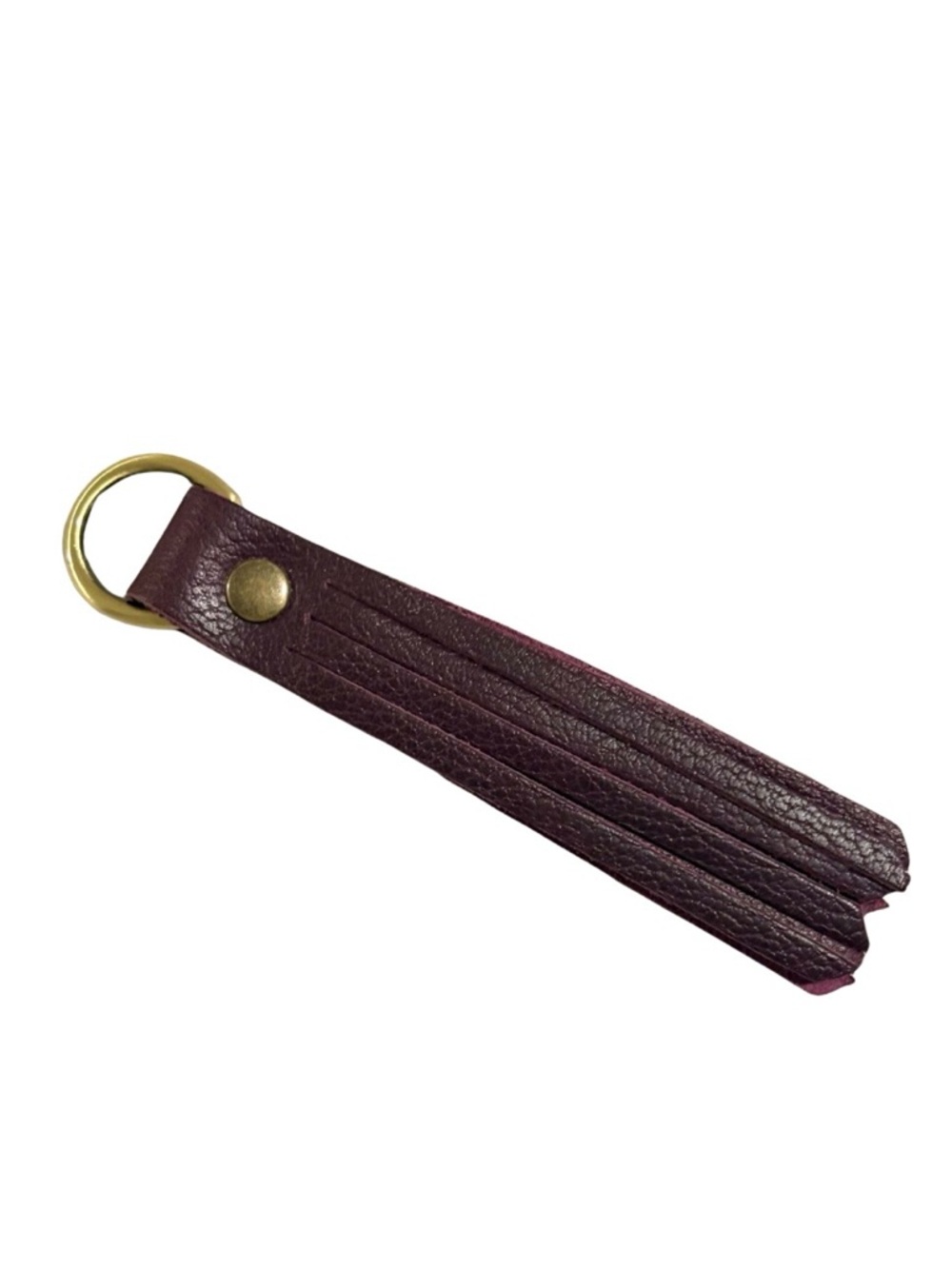Portland Leather Plum Tassel Keychain